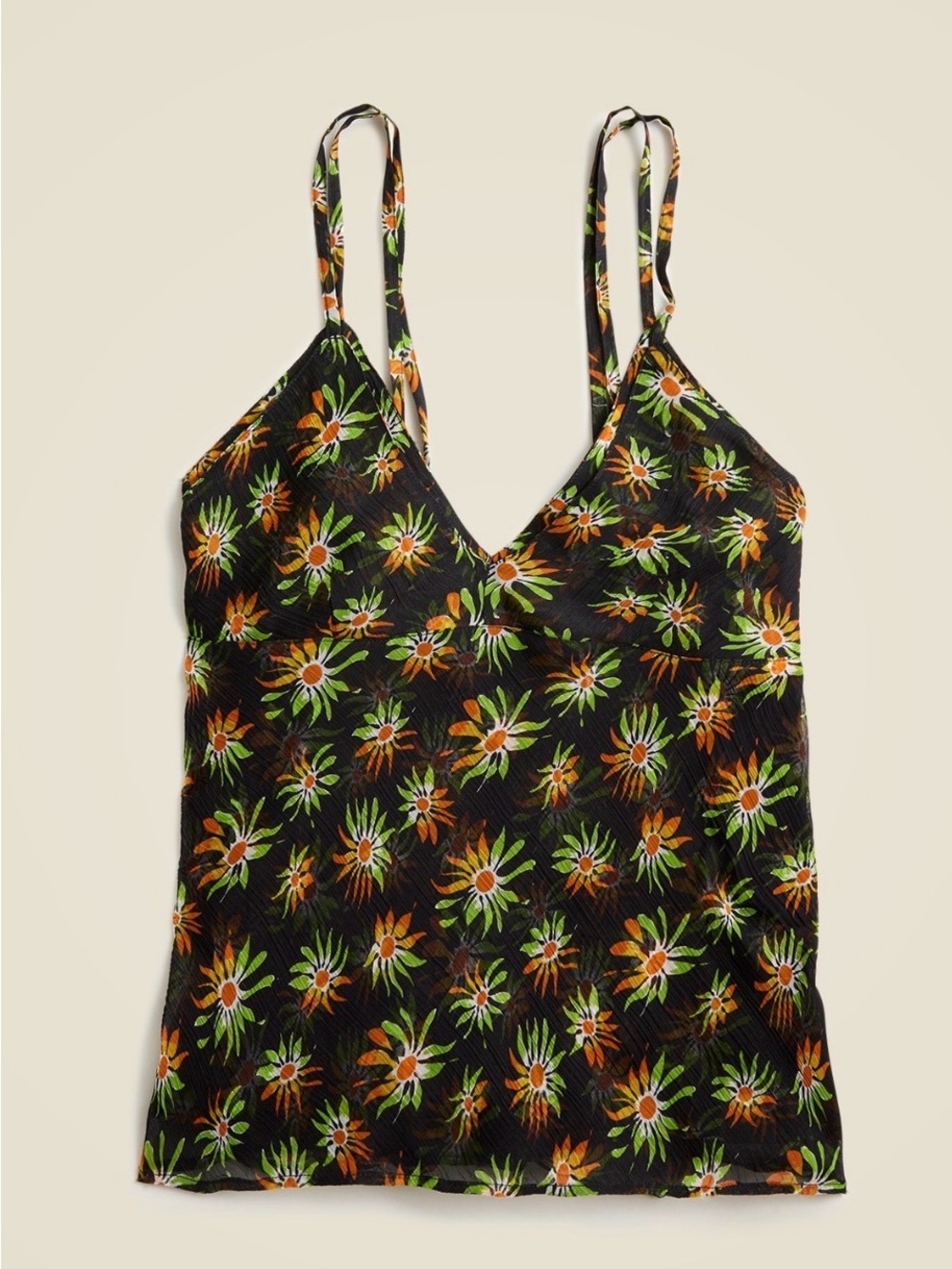 J Crew Crinkle Chiffon Camisole Top In Sunburst Floral